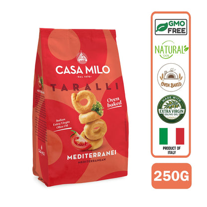 Casa Milo Round Italian Baked Breadsticks Tarallo All Natural Mediterranean 250g