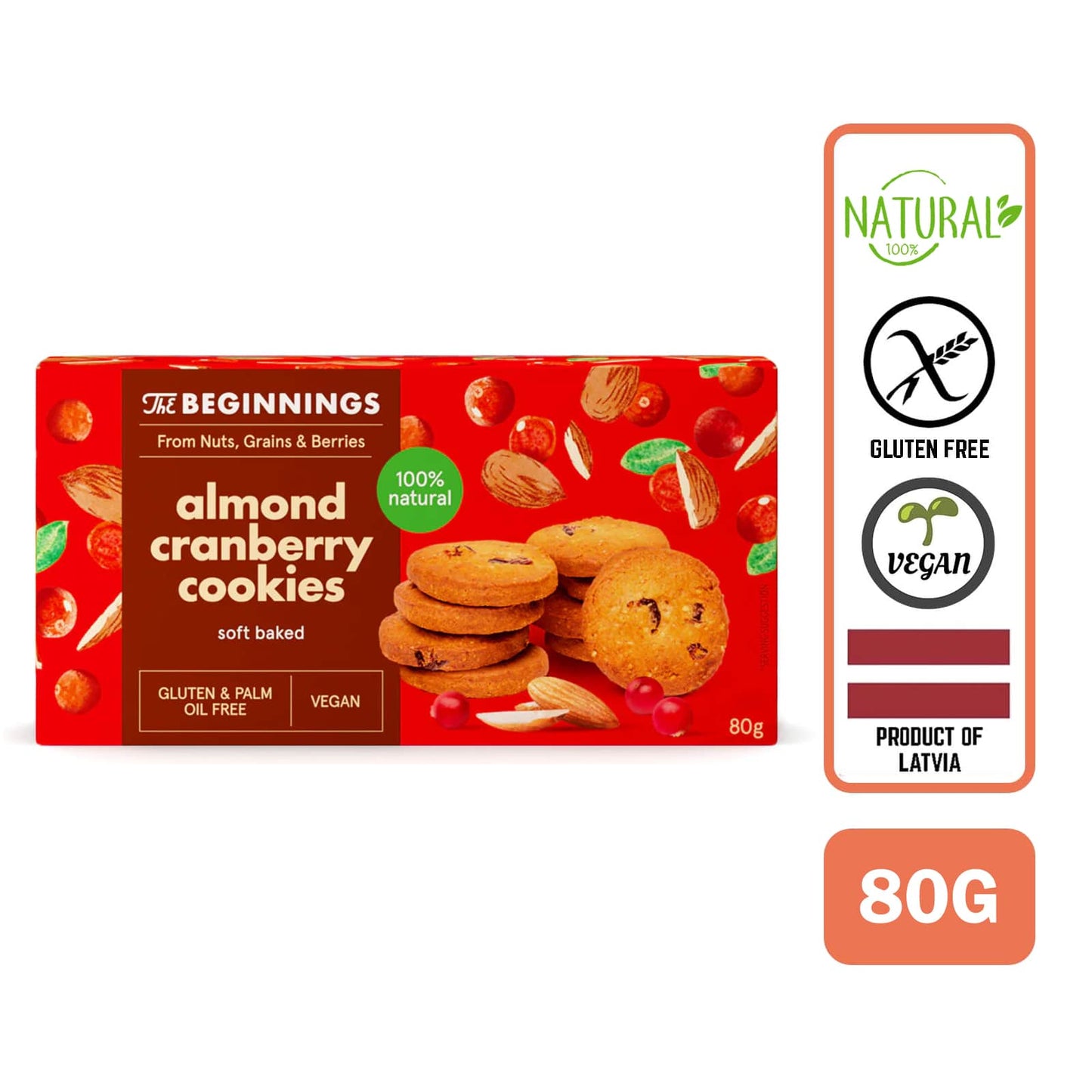 The Beginnings Almond Cranberry Cookies, 80g