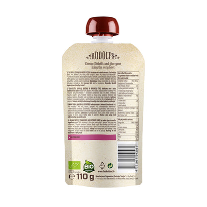 Rudolfs Baby Organic Apple, Strawberry & Beetroot 6+ Months (8 pcs)
