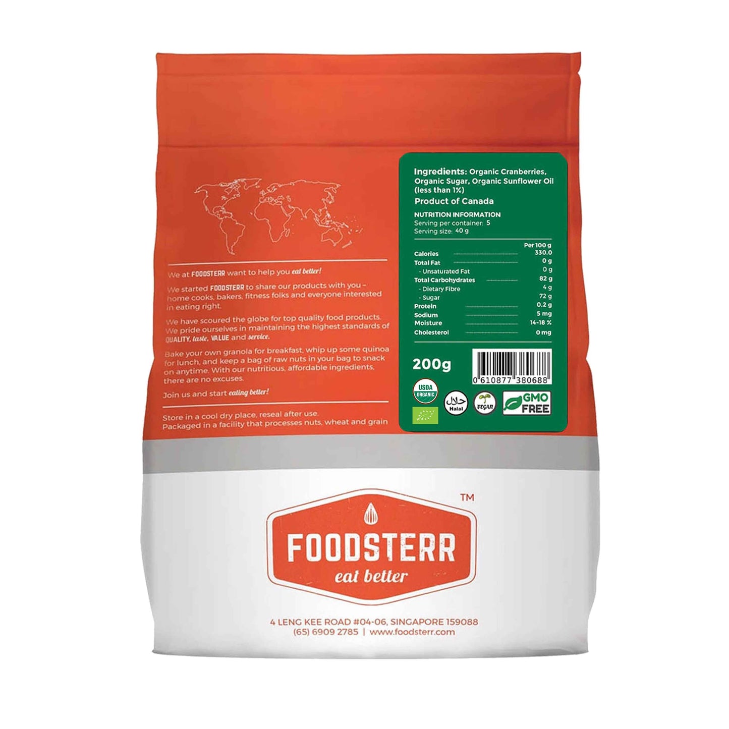 Organic Dried Cranberries - Foodsterr PTE LTD