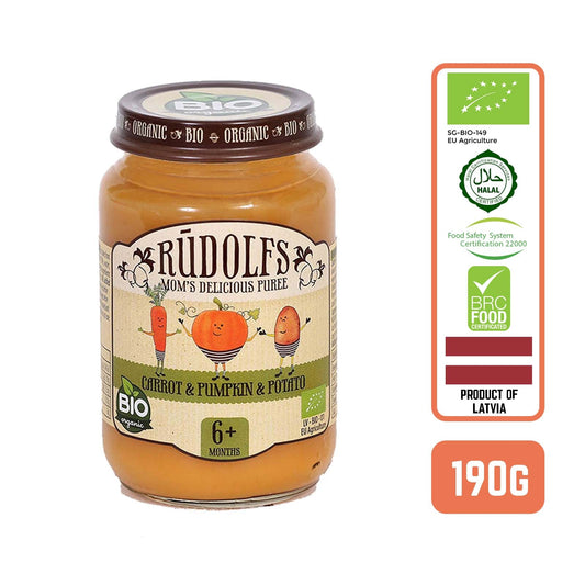 Rudolfs Organic Carrot, Pumpkin & Potato Puree - Foodsterr PTE LTD