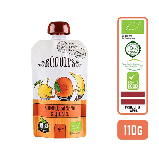 Rudolfs Organic Mango, Banana & Quince 4+ Months - Foodsterr PTE LTD