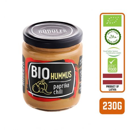 Rudolfs Organic Hummus with Paprika & Chili, 230g