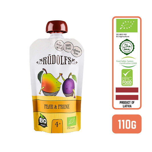 Rudolfs Organic Pear & Prune 4+ Months - Foodsterr PTE LTD