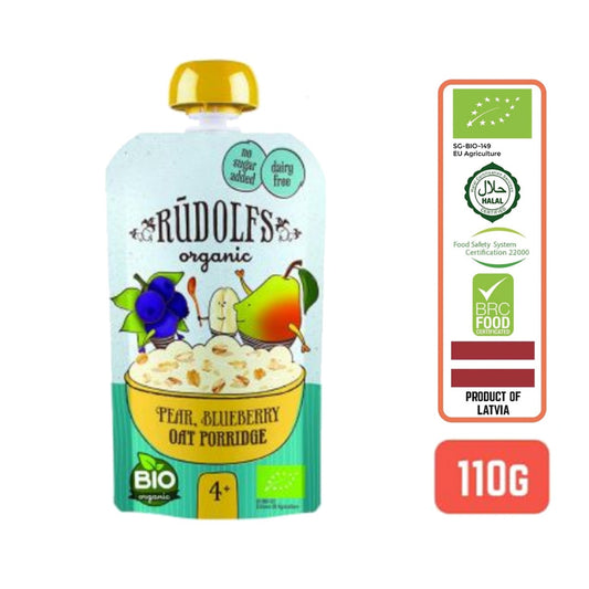 Rudolfs Baby Organic Pear Blueberry Oat Porridge 4+ Months - Foodsterr PTE LTD