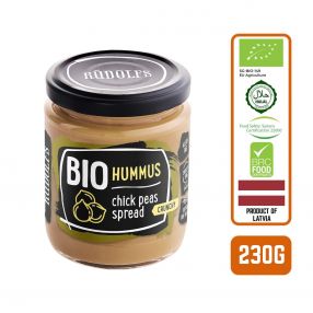 Rudolfs Organic Hummus Vegetable Spread, 230g Carton (6 Bottles)