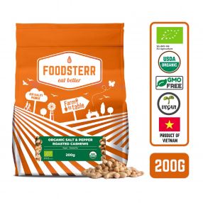 Foodsterr Organic Salt & Pepper Roasted Cashews 200g