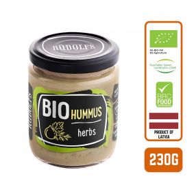 Rudolfs Organic Hummus with Herbs, 230g Carton (6 Bottles)