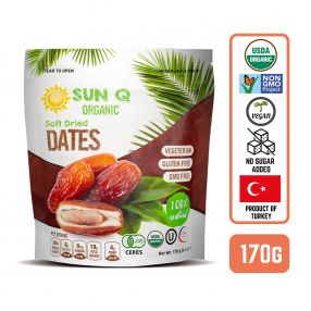 SunQ Organic Soft Dried Dates, 170g