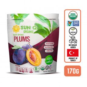 SunQ Organic Soft Dried Prunes, 170g