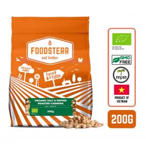 Foodsterr Organic Salt & Pepper Roasted Cashews 200g