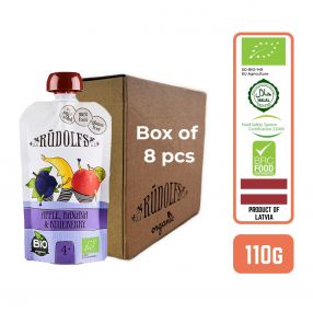 Rudolfs Organic Apple, Banana & Blueberry 4+ Months (8 pcs)