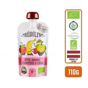 Rudolfs Organic Apple, Banana, Strawberry and Cream 6+ Months