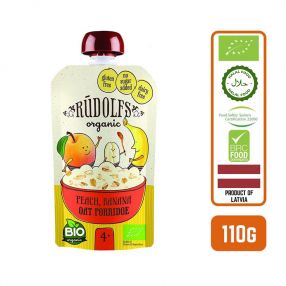 Rudolfs Baby Organic Peach Banana Oat Porridge 4+ Months