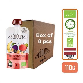 Rudolfs Organic Apple, Banana, Prune & Biscuits 6+ Months (8 pcs)