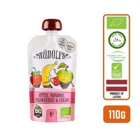 Rudolfs Organic Apple, Banana, Strawberry and Cream 6+ Months