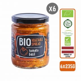 Rudolfs Organic Vegetable spread - Tomato & Basil (Gluten Free) Carton (6 Bottles)