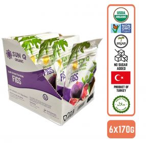 SunQ Organic Soft Dried Figs, 170g (6 Packets/Case)