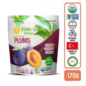 SunQ Organic Soft Dried Prunes, 170g